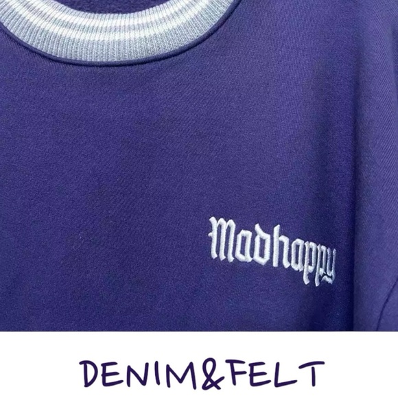 MADHAPPY Alumni Purple Knit Fleece Disney Font Logo Crewneck/Pullover | NEW/NWOT - Picture 10 of 10